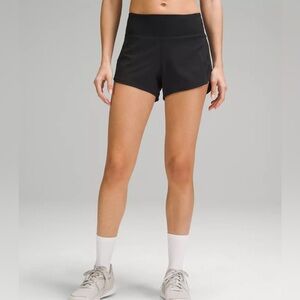 Rare NWOT Lululemon Speed Up Shorts Black MR 4” Size:6